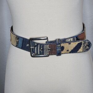 Absolutely Fresh Leather Tapestry Beaded Boho Belt Southwestern Festival Style S